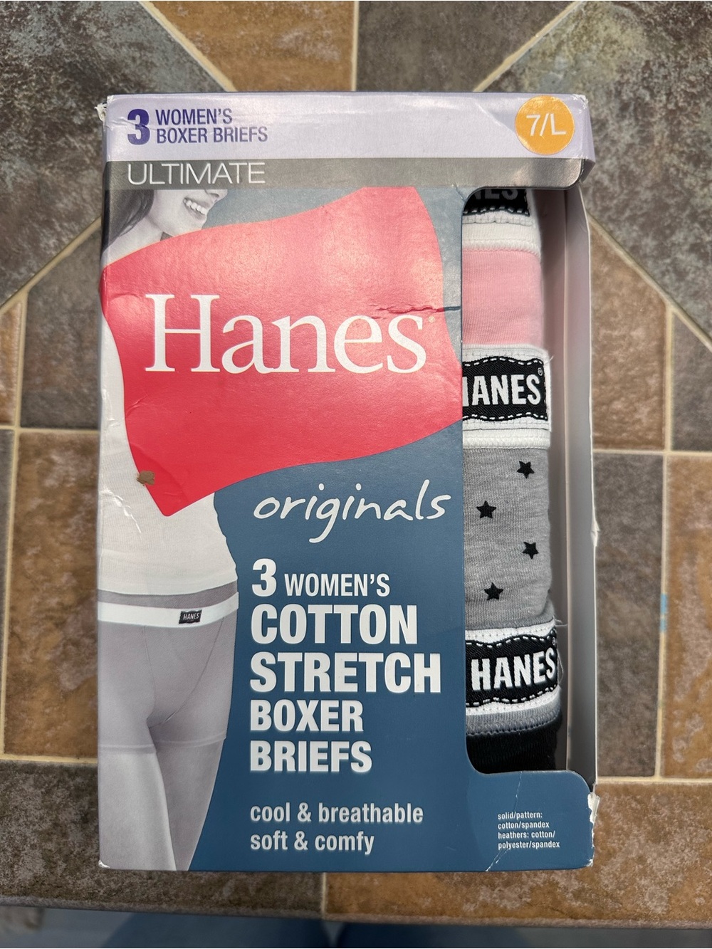 Hanes Women's Boxer Briefs - Pink, Gray & Black
